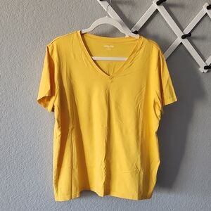 Land's End Yellow V-Neck Top